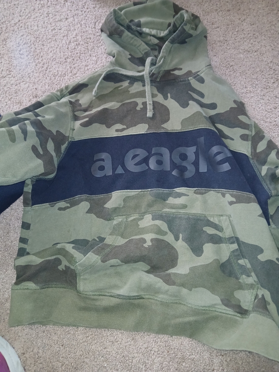 American Eagle Outfitters Other - American Eagle Outfitters Olive Green Camo Pullover Hoodie